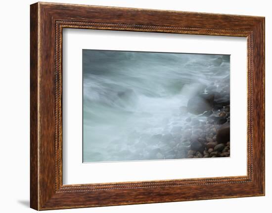 Maine, Acadia NP, Ocean Waves Breaking on Rocks Along Ocean Drive-Joanne Wells-Framed Photographic Print