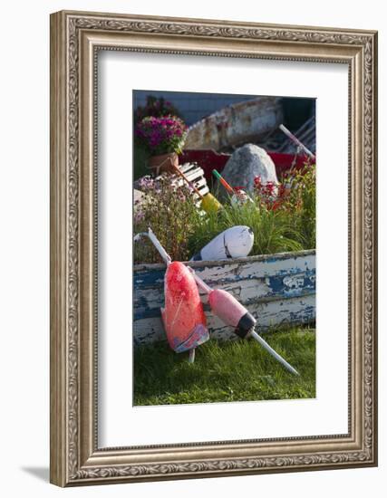 Maine, Bailey Island, Lobster Buoys-Walter Bibikow-Framed Photographic Print