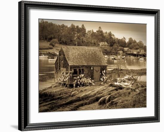 Maine, Bailey Island, Lobster Fisherman's Shack, USA-Alan Copson-Framed Photographic Print