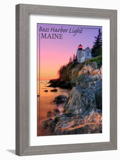 Maine - Bass Harbor Light-Lantern Press-Framed Art Print