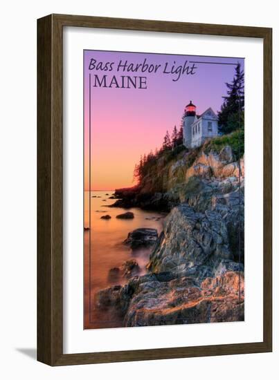 Maine - Bass Harbor Light-Lantern Press-Framed Art Print