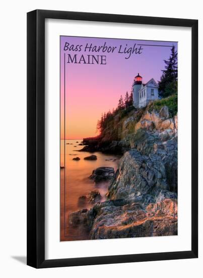 Maine - Bass Harbor Light-Lantern Press-Framed Art Print