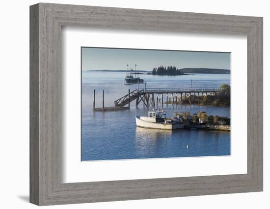 Maine, Boothbay Harbor, Harbor Fog-Walter Bibikow-Framed Photographic Print