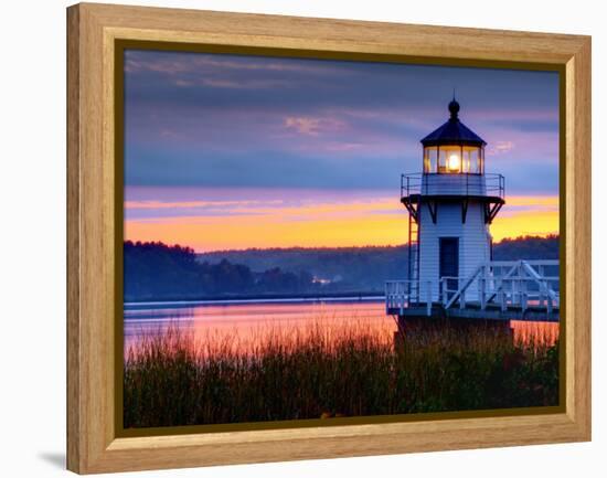 Maine, Doubling Point Lighthouse, USA-Alan Copson-Framed Premier Image Canvas