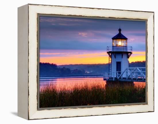 Maine, Doubling Point Lighthouse, USA-Alan Copson-Framed Premier Image Canvas