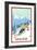 Maine - Downhill Skier Scene-Lantern Press-Framed Art Print