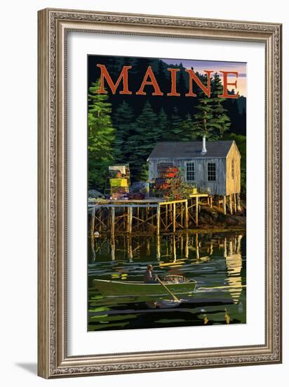 Maine - Lobster Shack-Lantern Press-Framed Art Print