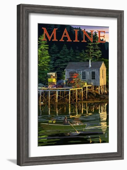 Maine - Lobster Shack-Lantern Press-Framed Art Print