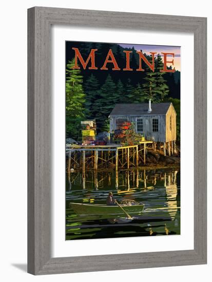 Maine - Lobster Shack-Lantern Press-Framed Art Print