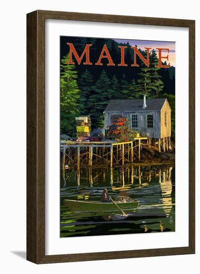 Maine - Lobster Shack-Lantern Press-Framed Art Print