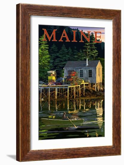 Maine - Lobster Shack-Lantern Press-Framed Art Print