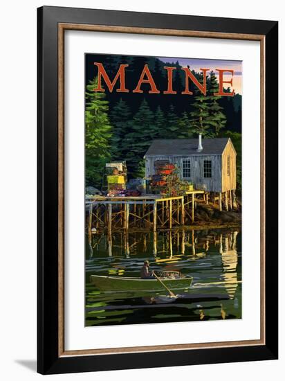 Maine - Lobster Shack-Lantern Press-Framed Art Print