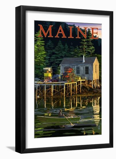 Maine - Lobster Shack-Lantern Press-Framed Art Print