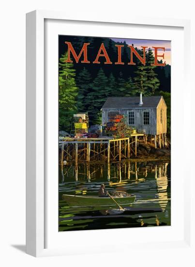 Maine - Lobster Shack-Lantern Press-Framed Art Print