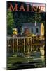 Maine - Lobster Shack-Lantern Press-Mounted Art Print