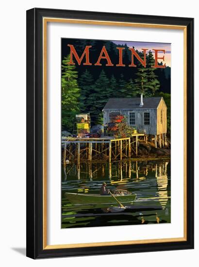 Maine - Lobster Shack-Lantern Press-Framed Art Print