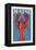 Maine - Lobster Woodblock-Lantern Press-Framed Stretched Canvas