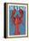 Maine - Lobster Woodblock-Lantern Press-Framed Stretched Canvas