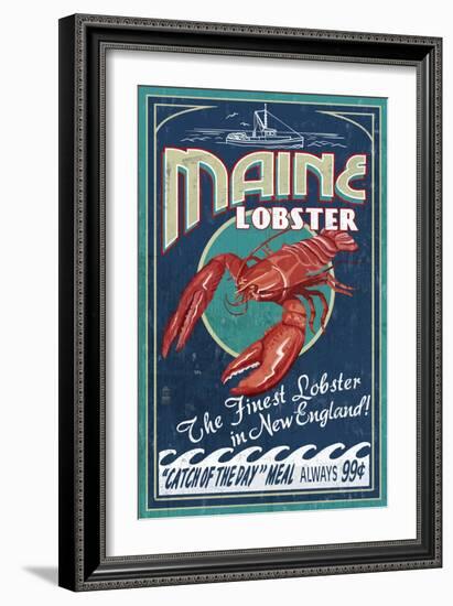 Maine Lobster-Lantern Press-Framed Premium Giclee Print