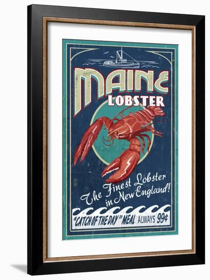 Maine Lobster-Lantern Press-Framed Art Print