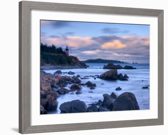 Maine, Lubec, West Quoddy Lighthouse, USA-Alan Copson-Framed Photographic Print