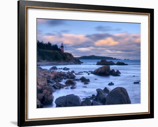 Maine, Lubec, West Quoddy Lighthouse, USA-Alan Copson-Framed Photographic Print