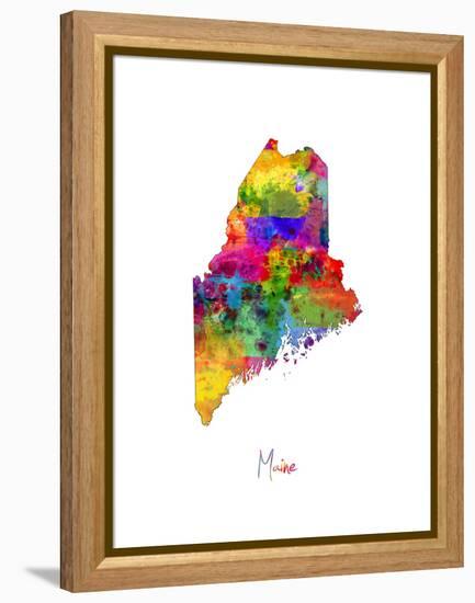 Maine Map-Michael Tompsett-Framed Stretched Canvas