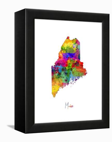 Maine Map-Michael Tompsett-Framed Stretched Canvas