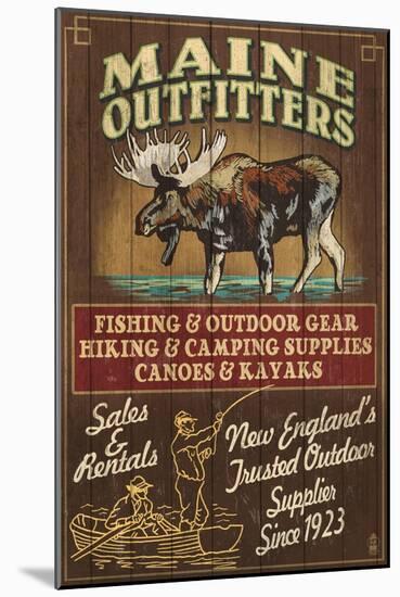 Maine Moose Outfitters-Lantern Press-Mounted Art Print