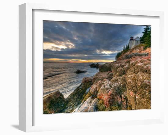 Maine, Mount Desert Island, Bas Harbor, Bas Harbor Lighthouse, USA-Alan Copson-Framed Photographic Print