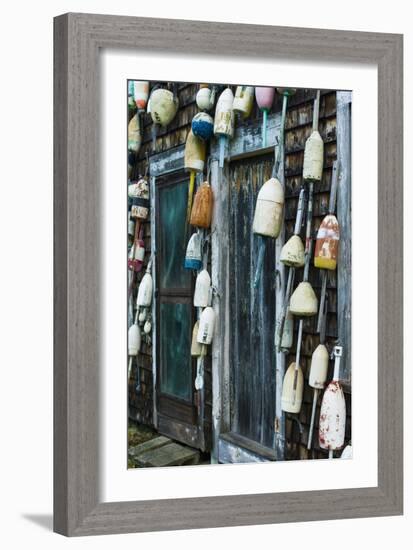 Maine, Pemaquid Point, Lobster Buoys-Walter Bibikow-Framed Photographic Print