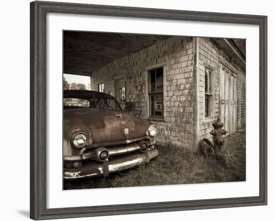 Maine, Potter, Old Gas Station, USA-Alan Copson-Framed Photographic Print