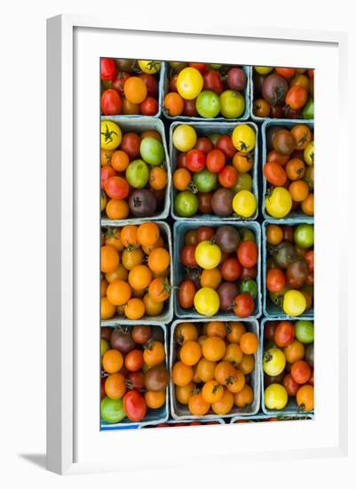 Maine, Rockland, Cherry Tomatoes at Farmers Market-Walter Bibikow-Framed Photographic Print