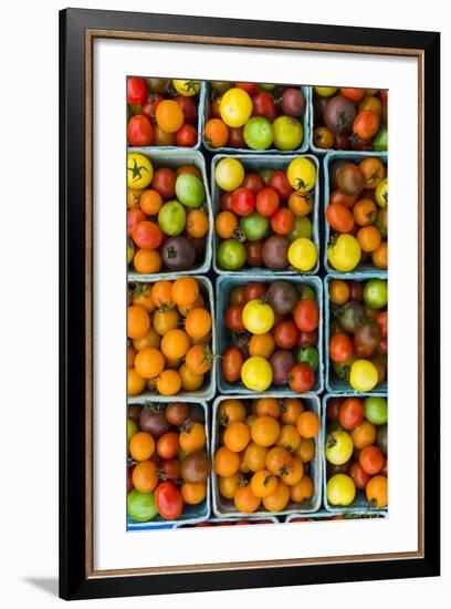 Maine, Rockland, Cherry Tomatoes at Farmers Market-Walter Bibikow-Framed Photographic Print