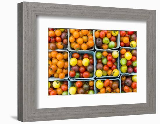 Maine, Rockland, Cherry Tomatoes at Farmers Market-Walter Bibikow-Framed Photographic Print