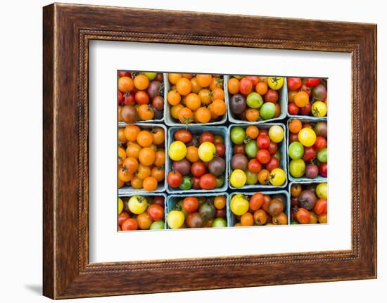 Maine, Rockland, Cherry Tomatoes at Farmers Market-Walter Bibikow-Framed Photographic Print