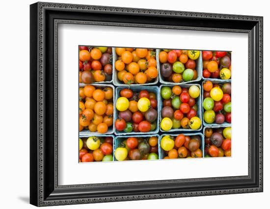 Maine, Rockland, Cherry Tomatoes at Farmers Market-Walter Bibikow-Framed Photographic Print