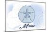 Maine - Sand Dollar - Blue - Coastal Icon-Lantern Press-Mounted Art Print