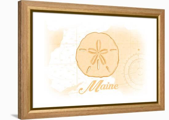 Maine - Sand Dollar - Yellow - Coastal Icon-Lantern Press-Framed Stretched Canvas