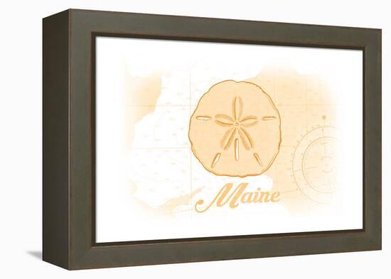 Maine - Sand Dollar - Yellow - Coastal Icon-Lantern Press-Framed Stretched Canvas