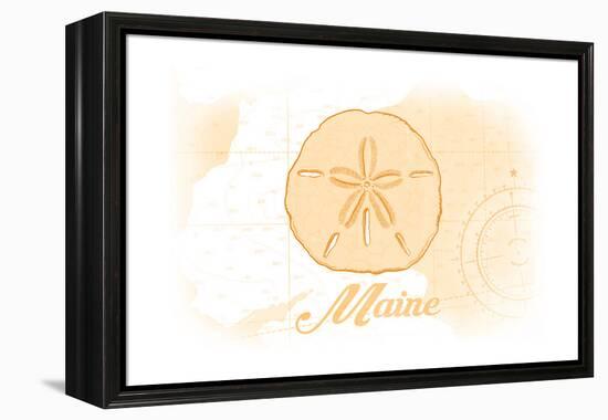 Maine - Sand Dollar - Yellow - Coastal Icon-Lantern Press-Framed Stretched Canvas