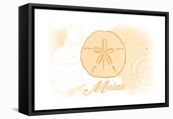 Maine - Sand Dollar - Yellow - Coastal Icon-Lantern Press-Framed Stretched Canvas