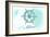 Maine - Ship Wheel - Teal - Coastal Icon-Lantern Press-Framed Premium Giclee Print