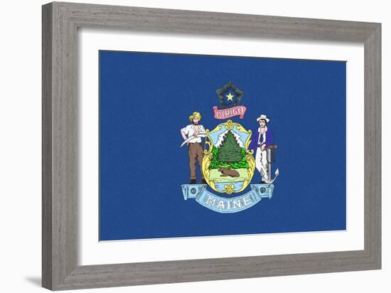 Maine State Flag-Lantern Press-Framed Art Print