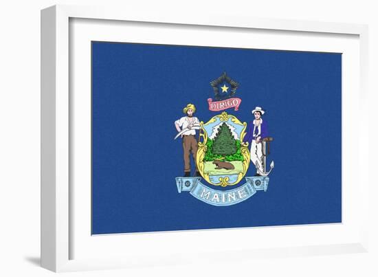 Maine State Flag-Lantern Press-Framed Art Print