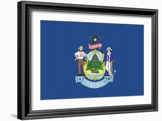 Maine State Flag-Lantern Press-Framed Art Print