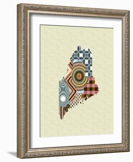 Maine State Map-Lanre Adefioye-Framed Giclee Print