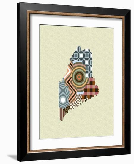 Maine State Map-Lanre Adefioye-Framed Giclee Print