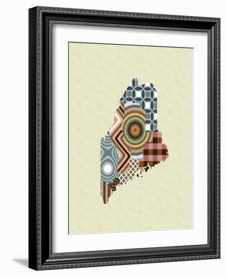 Maine State Map-Lanre Adefioye-Framed Giclee Print