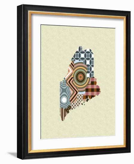 Maine State Map-Lanre Adefioye-Framed Giclee Print